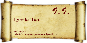 Igonda Ida névjegykártya